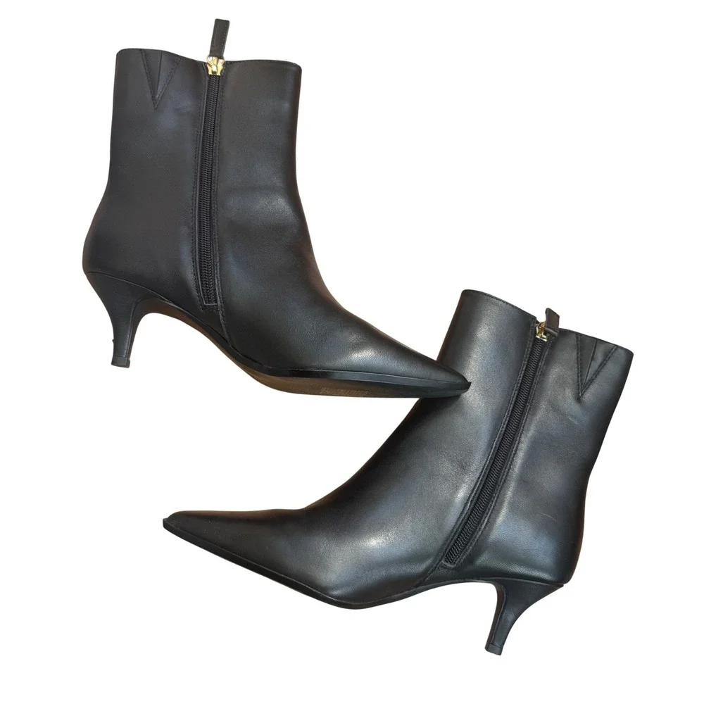 J.Crew new Stevie ankle boots in leather black size‎ 5.5